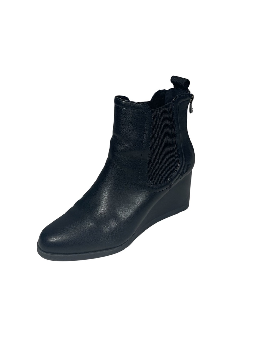 Blowfish Malibu Praline Chelsea Wedge Ankle Boot Size 9 Black Vegan Leather